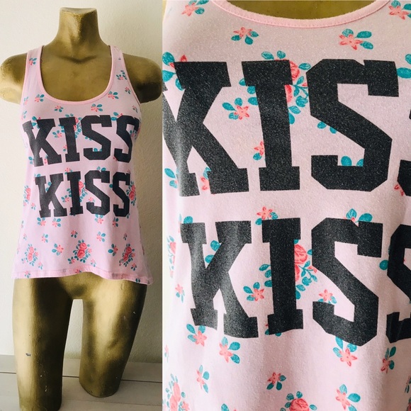 MIGHTY FINE Cute KISS KISS Tank TOP Medium - Picture 4 of 7